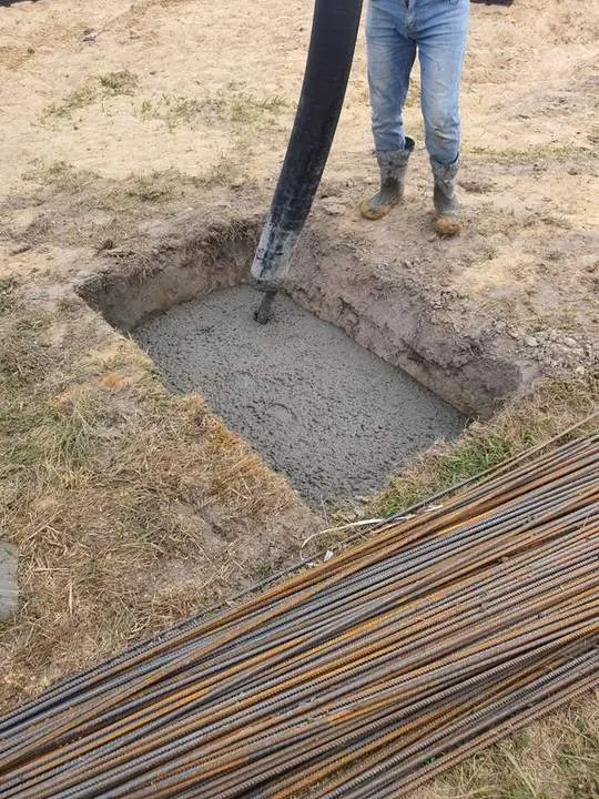 Pouring a pier footing