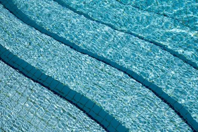 Freshly brushed pool steps